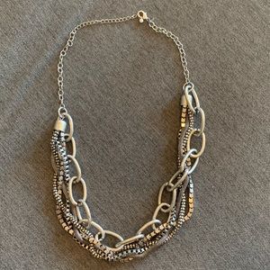 Chunky silver chain link necklace